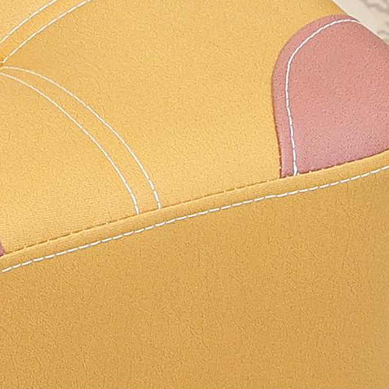 Orange Modern Standard Square Color Piece Leather Standard for Drawing Room