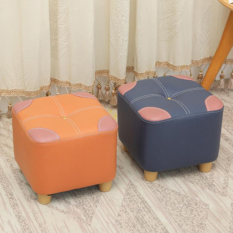 Orange Modern Standard Square Color Piece Leather Standard for Drawing Room