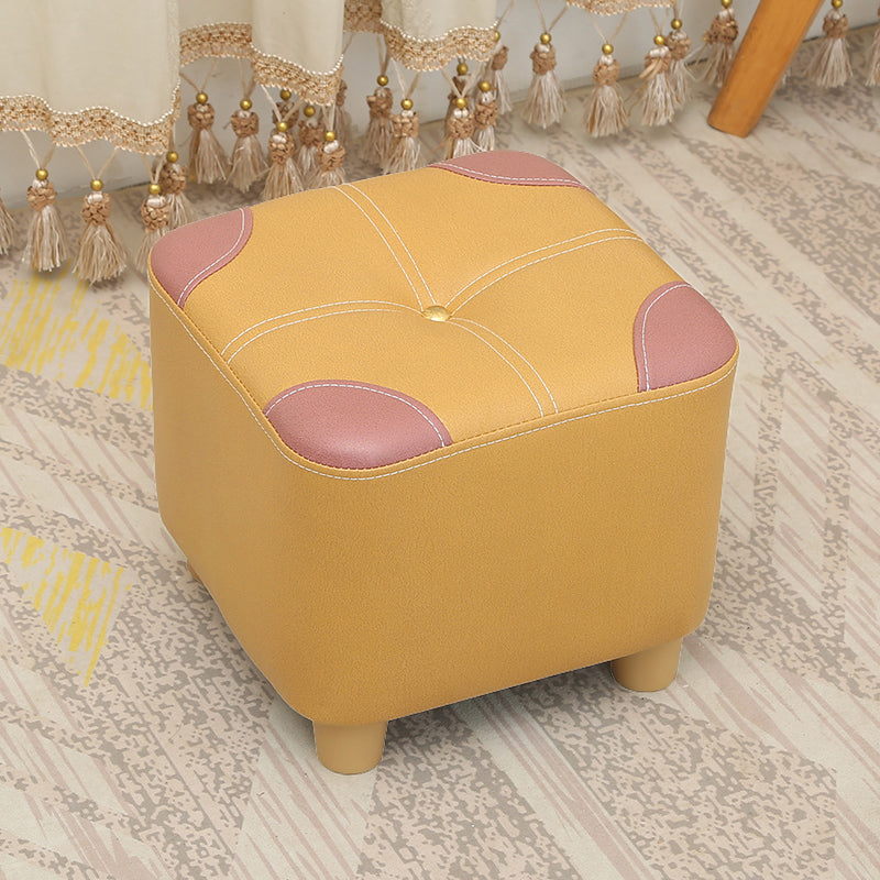 Orange Modern Standard Square Color Piece Leather Standard for Drawing Room