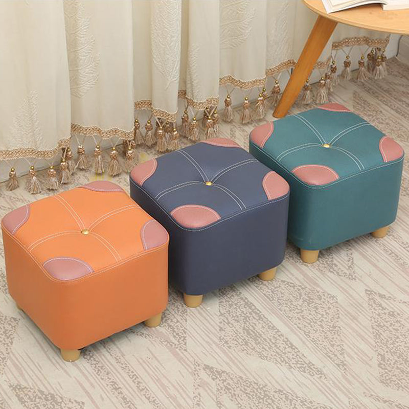 Orange Modern Standard Square Color Piece Leather Standard for Drawing Room