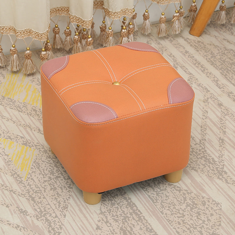 Orange Modern Standard Square Color Piece Leather Standard for Drawing Room