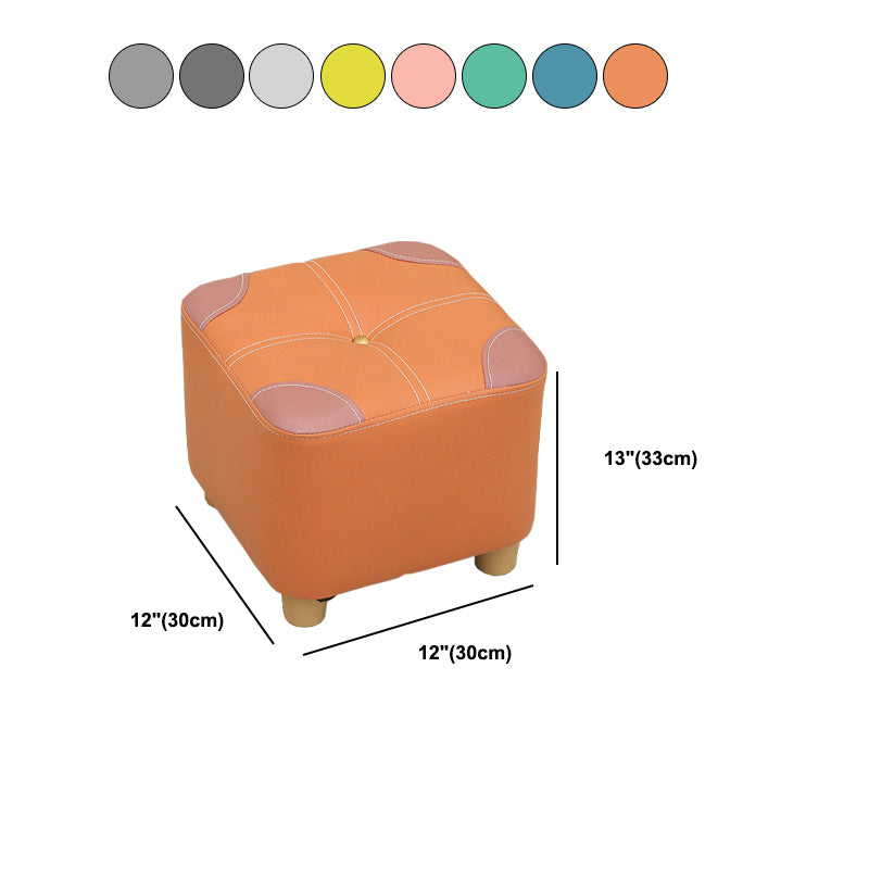 Orange Modern Standard Square Color Piece Leather Standard for Drawing Room