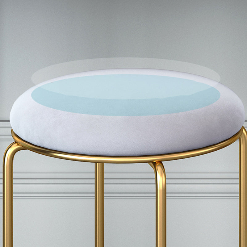 Standard Glam Velvet Ottoman Round Mildew Resistant Plain Ottoman