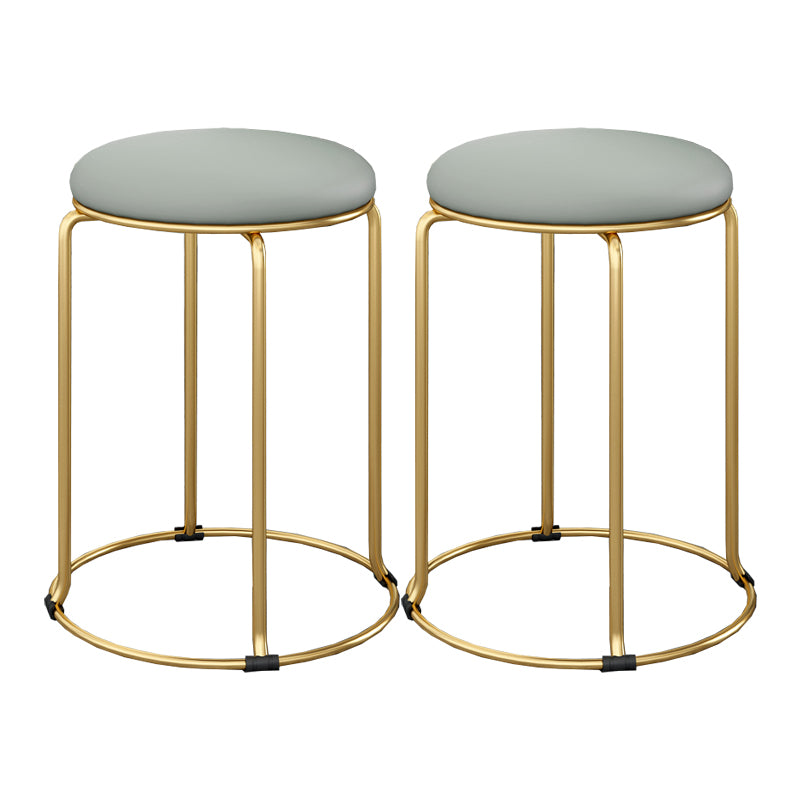 Standard Glam Velvet Ottoman Round Mildew Resistant Plain Ottoman