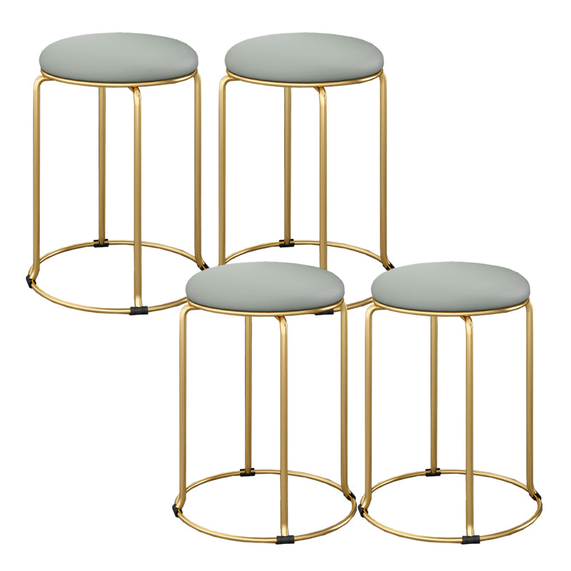 Standard Glam Velvet Ottoman Round Mildew Resistant Plain Ottoman