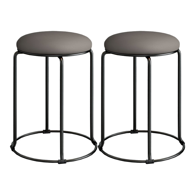 Standard Glam Velvet Ottoman Round Mildew Resistant Plain Ottoman