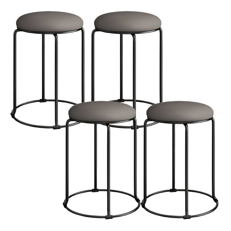 Standard Glam Velvet Ottoman Round Mildew Resistant Plain Ottoman