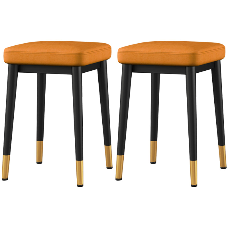 Stylish Faux Ottoman Solid Color Water Resistant Square Footstool Ottoman