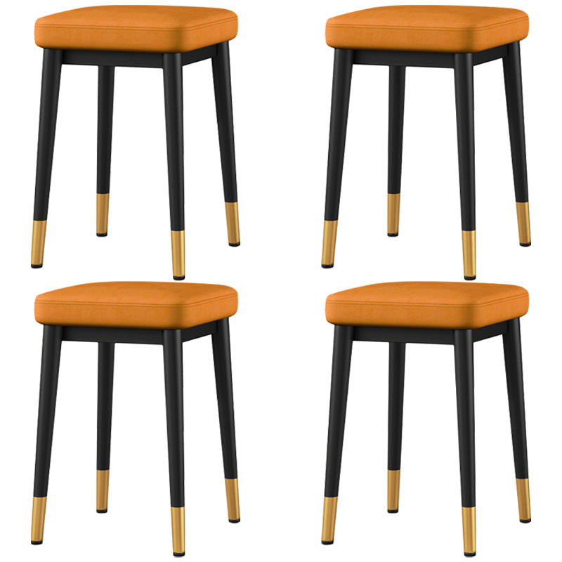 Stylish Faux Ottoman Solid Color Water Resistant Square Footstool Ottoman