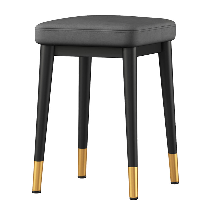 Stylish Faux Ottoman Solid Color Water Resistant Square Footstool Ottoman