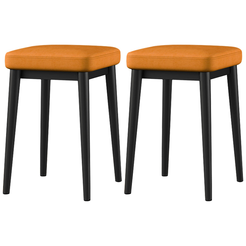 Stylish Faux Ottoman Solid Color Water Resistant Square Footstool Ottoman