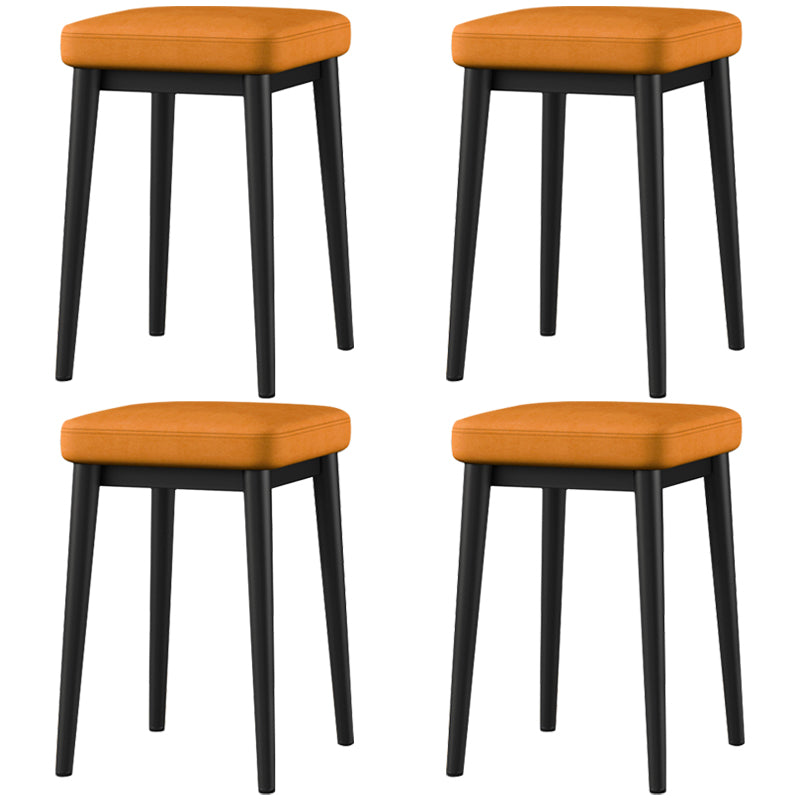 Stylish Faux Ottoman Solid Color Water Resistant Square Footstool Ottoman