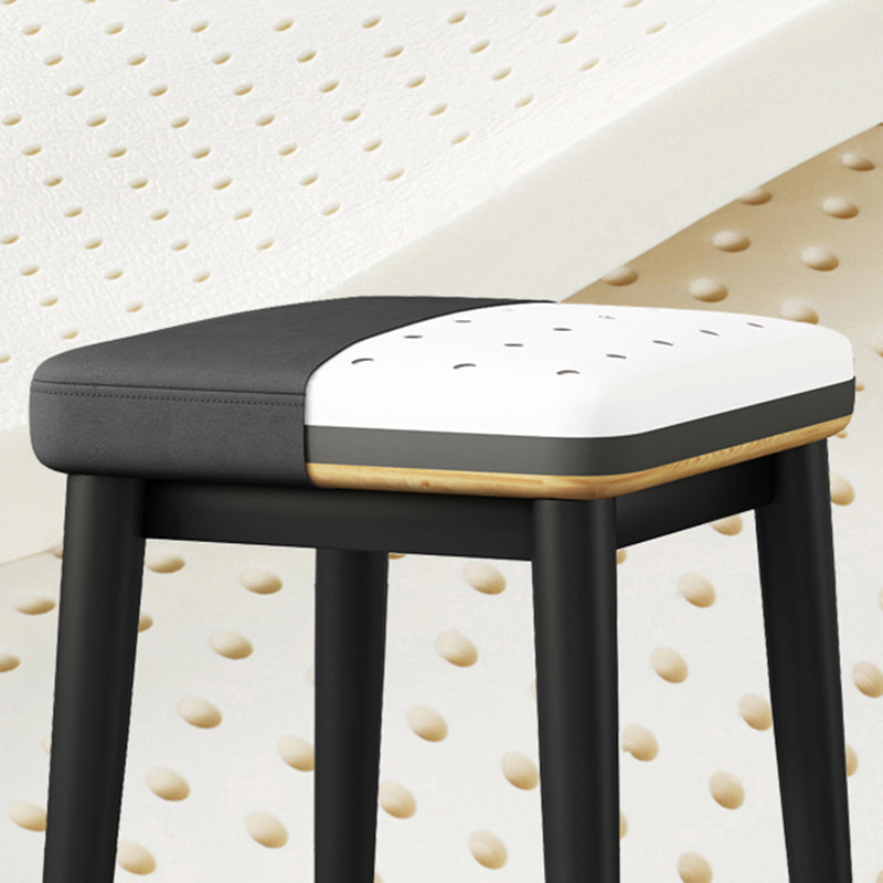 Stylish Faux Ottoman Solid Color Water Resistant Square Footstool Ottoman