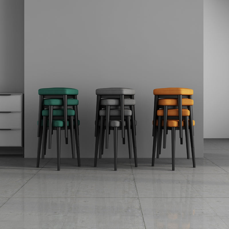 Stylish Faux Ottoman Solid Color Water Resistant Square Footstool Ottoman