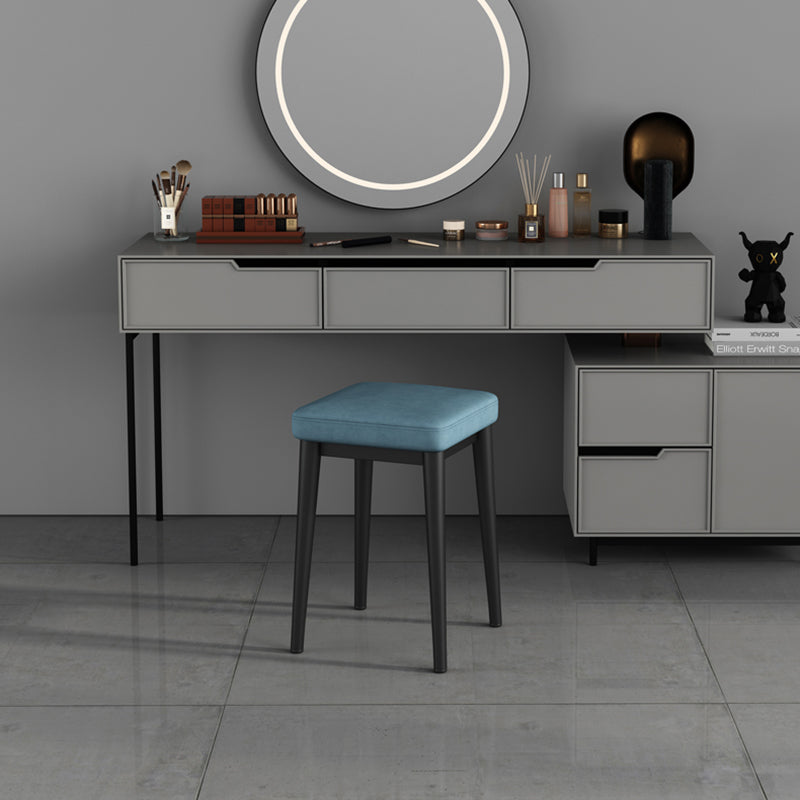 Stylish Faux Ottoman Solid Color Water Resistant Square Footstool Ottoman