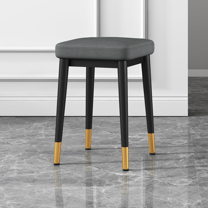 Stylish Faux Ottoman Solid Color Water Resistant Square Footstool Ottoman