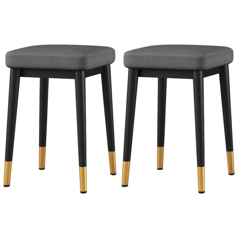 Stylish Faux Ottoman Solid Color Water Resistant Square Footstool Ottoman