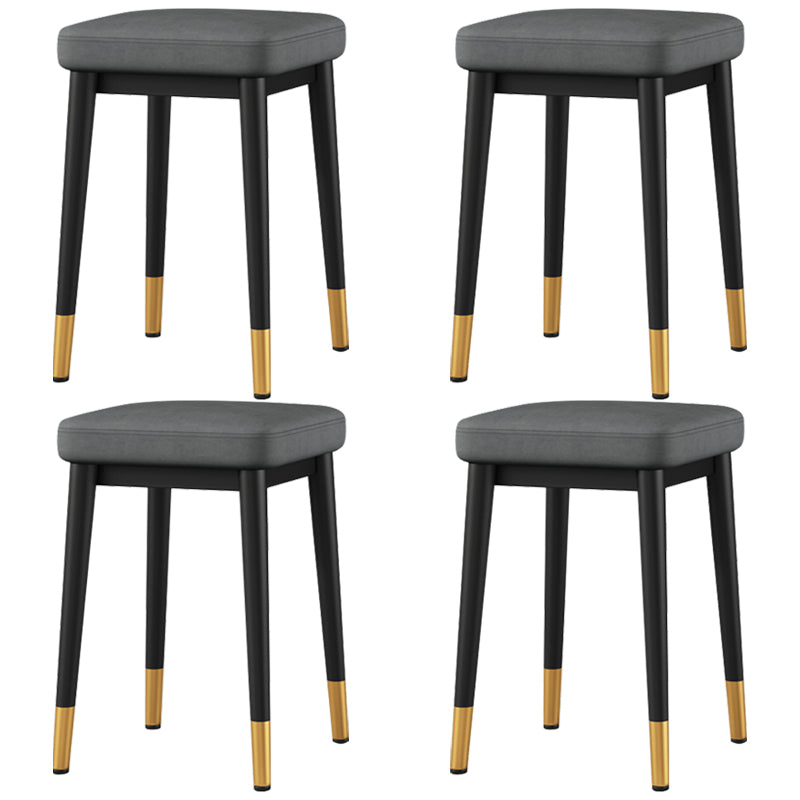 Stylish Faux Ottoman Solid Color Water Resistant Square Footstool Ottoman