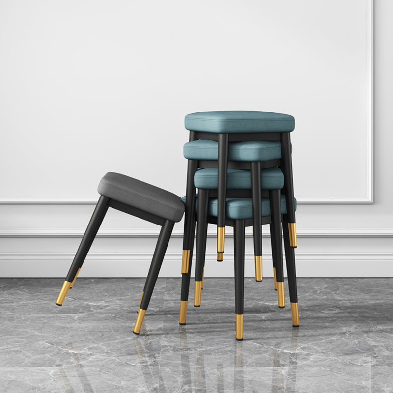 Stylish Faux Ottoman Solid Color Water Resistant Square Footstool Ottoman