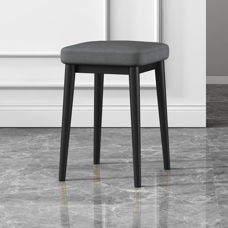 Stylish Faux Ottoman Solid Color Water Resistant Square Footstool Ottoman