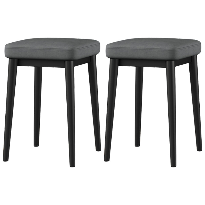 Stylish Faux Ottoman Solid Color Water Resistant Square Footstool Ottoman