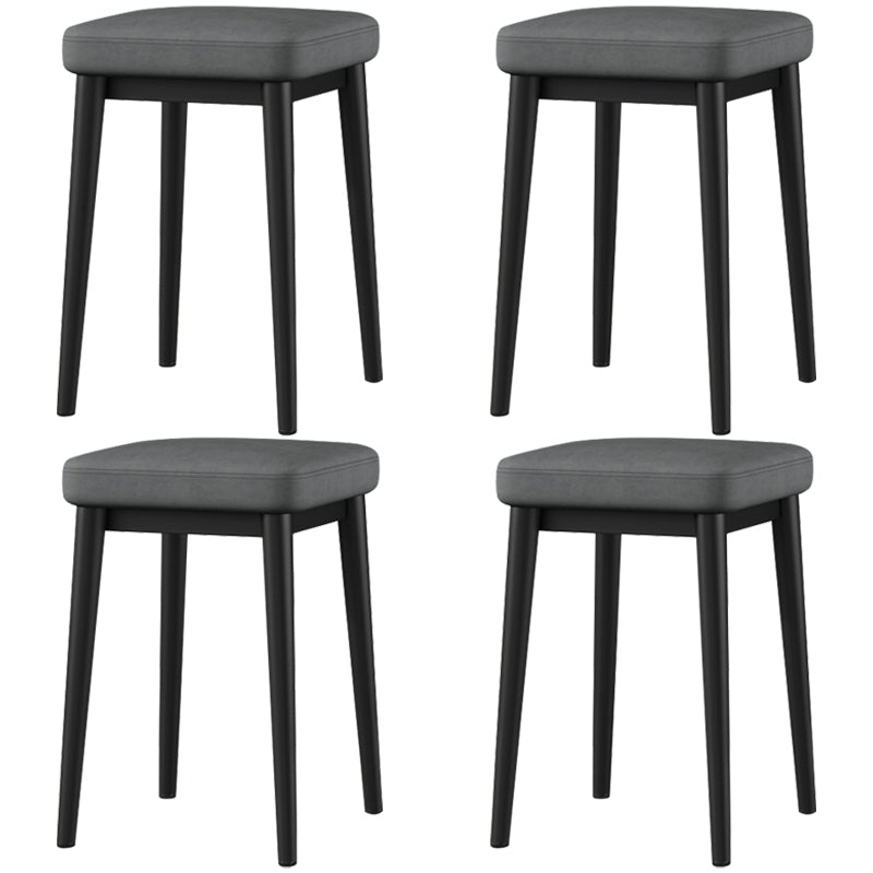 Stylish Faux Ottoman Solid Color Water Resistant Square Footstool Ottoman