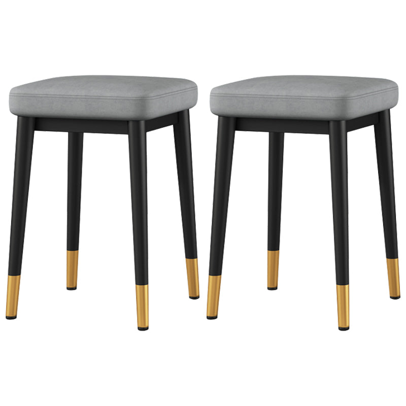 Stylish Faux Ottoman Solid Color Water Resistant Square Footstool Ottoman