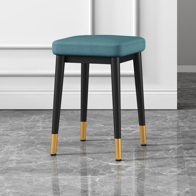 Stylish Faux Ottoman Solid Color Water Resistant Square Footstool Ottoman