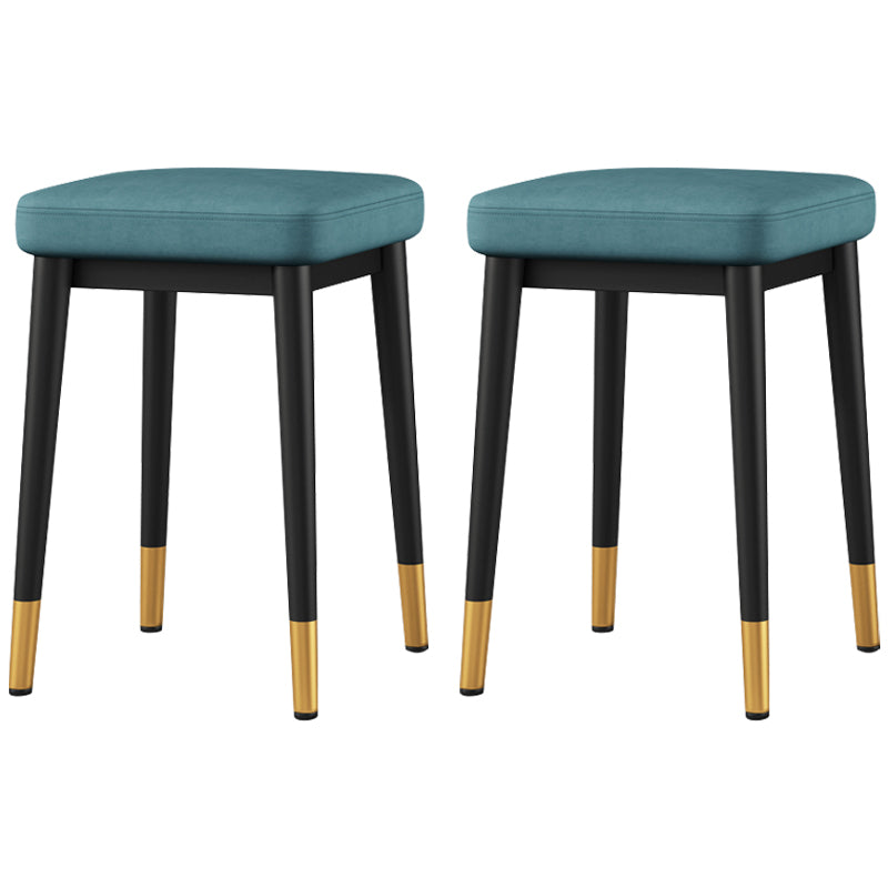 Stylish Faux Ottoman Solid Color Water Resistant Square Footstool Ottoman