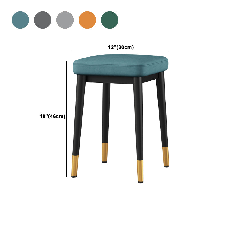 Stylish Faux Ottoman Solid Color Water Resistant Square Footstool Ottoman