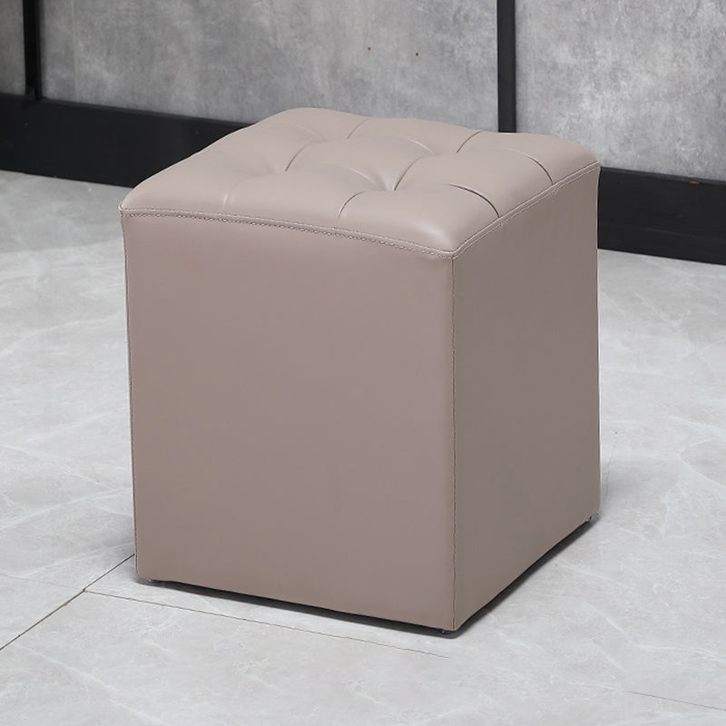Genuine Leathe Ottoman Square Modern Water Resistant Tufted Cube Ottoman