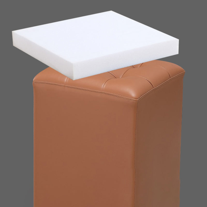 Genuine Leathe Ottoman Square Modern Water Resistant Tufted Cube Ottoman