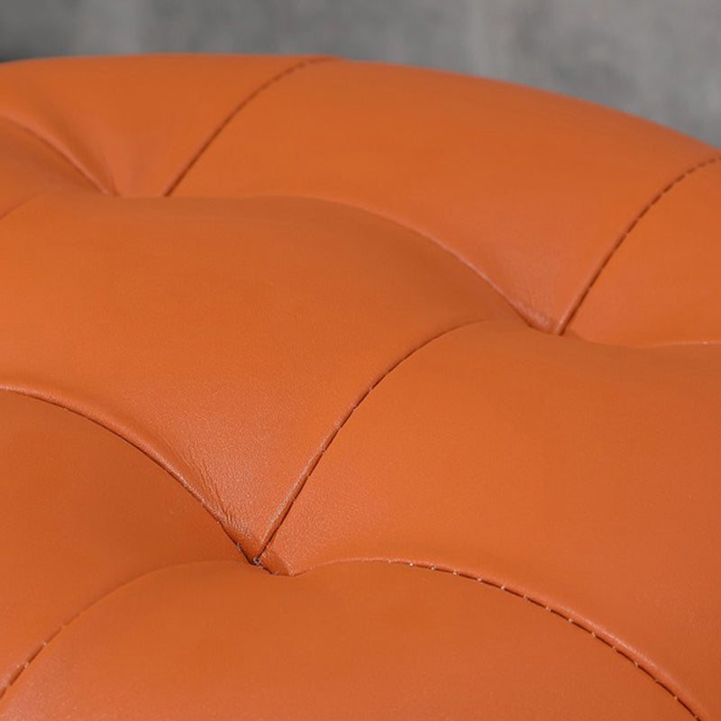 Genuine Leathe Ottoman Square Modern Water Resistant Tufted Cube Ottoman