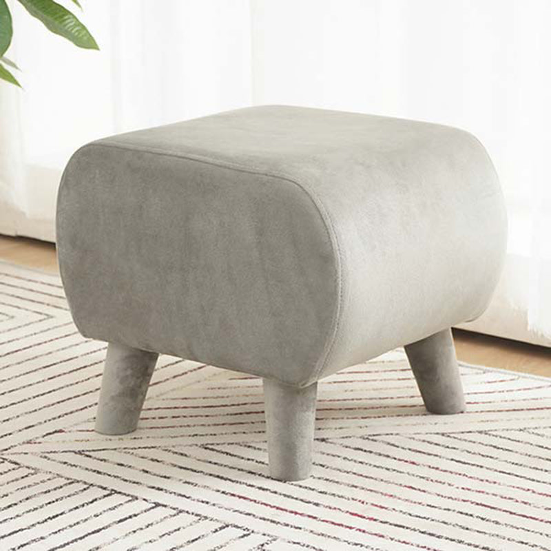 Stylish Indoor Velvet Ottoman Solid Color Stain Resistant Footstool Ottoman