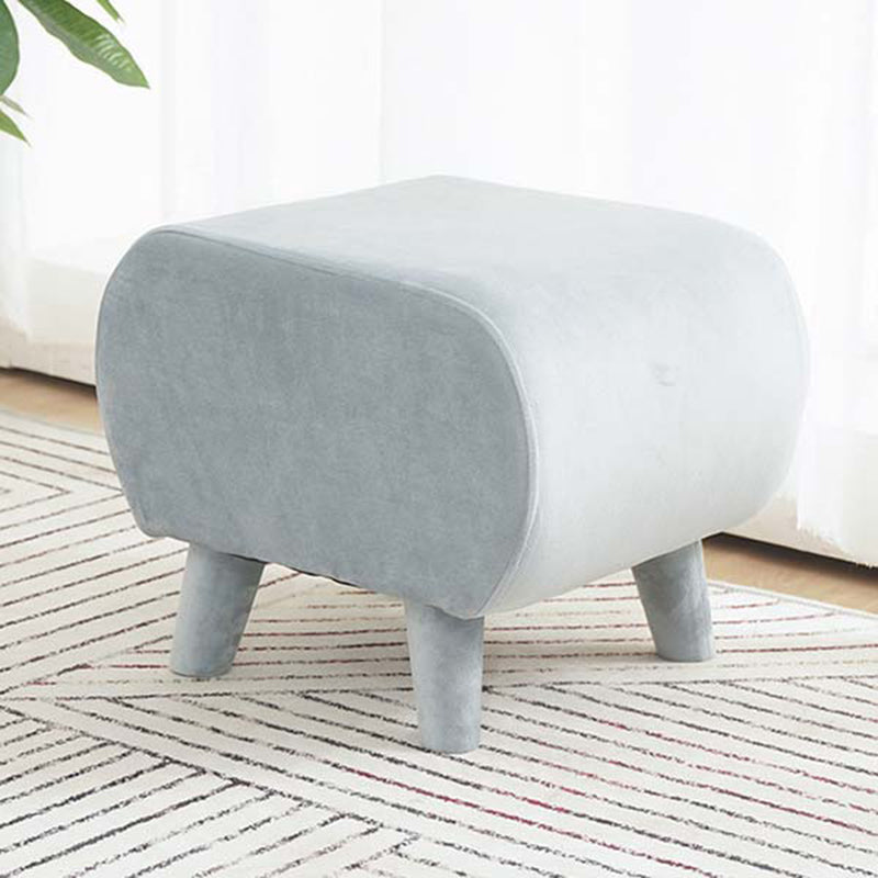 Stylish Indoor Velvet Ottoman Solid Color Stain Resistant Footstool Ottoman