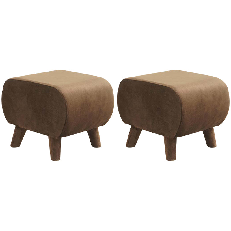Stylish Indoor Velvet Ottoman Solid Color Stain Resistant Footstool Ottoman