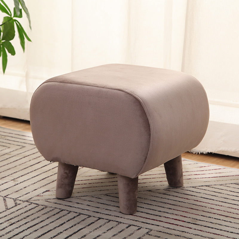 Stylish Indoor Velvet Ottoman Solid Color Stain Resistant Footstool Ottoman