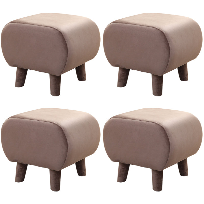 Stylish Indoor Velvet Ottoman Solid Color Stain Resistant Footstool Ottoman