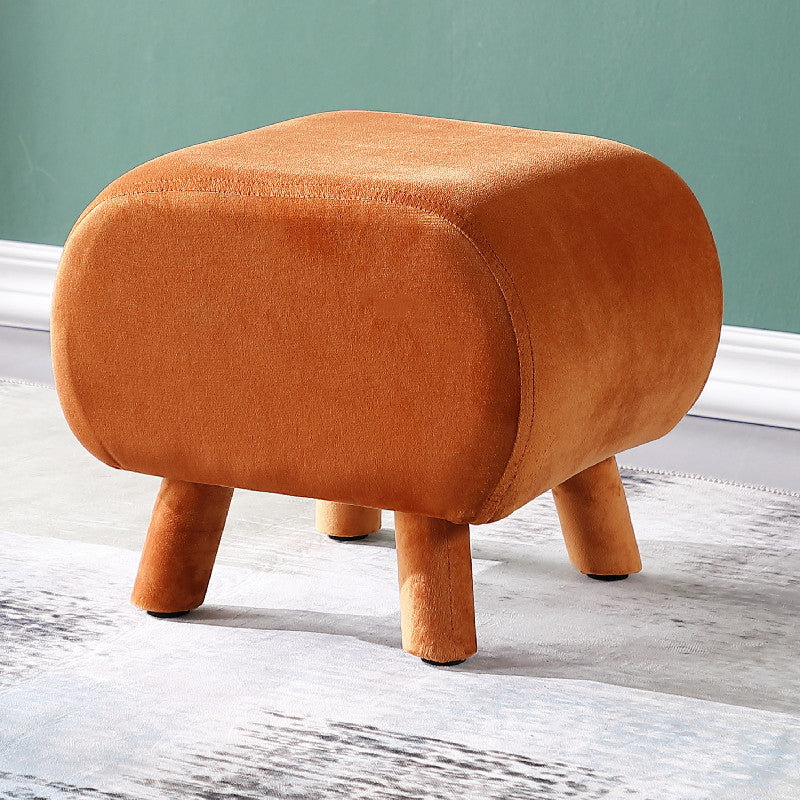 Stylish Indoor Velvet Ottoman Solid Color Stain Resistant Footstool Ottoman