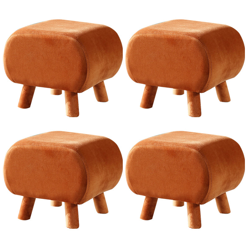 Stylish Indoor Velvet Ottoman Solid Color Stain Resistant Footstool Ottoman