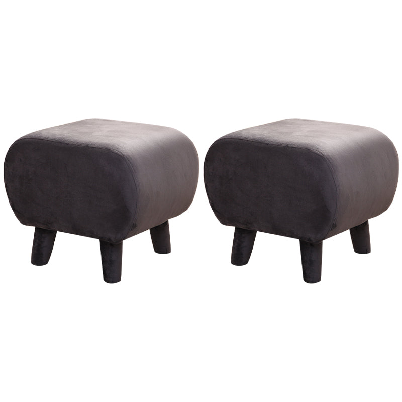 Stylish Indoor Velvet Ottoman Solid Color Stain Resistant Footstool Ottoman