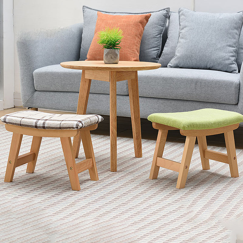 Rectangle Ottoman Contemporary Footstools Linen Upholstered Tear Resistant Ottoman