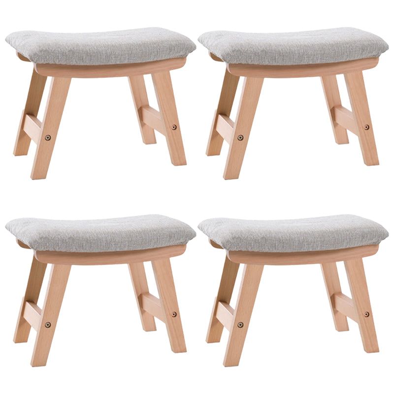 Rectangle Ottoman Contemporary Footstools Linen Upholstered Tear Resistant Ottoman