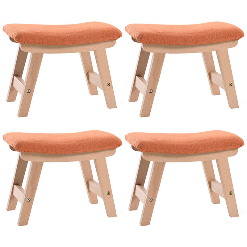 Rectangle Ottoman Contemporary Footstools Linen Upholstered Tear Resistant Ottoman