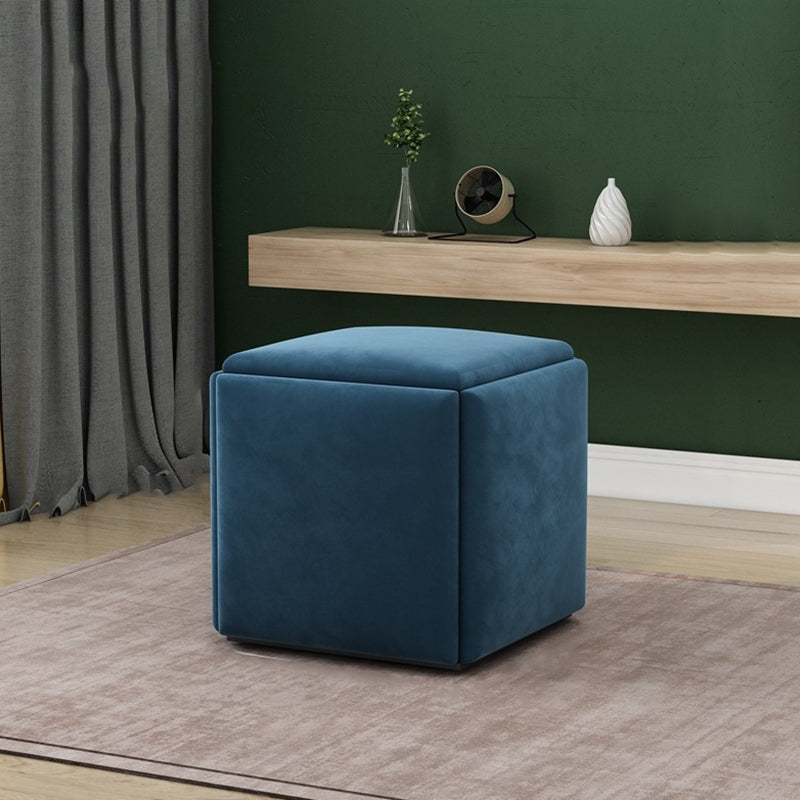 Modern Square Pouf Chair Plain Velvet with Storage Chair Ottoman