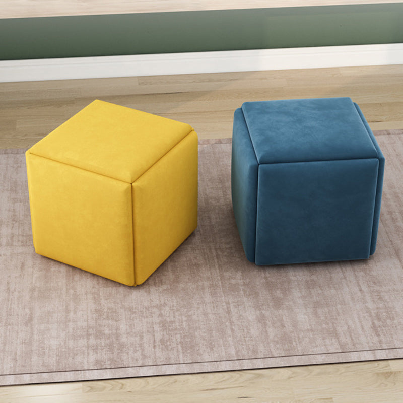 Modern Square Pouf Chair Plain Velvet with Storage Chair Ottoman