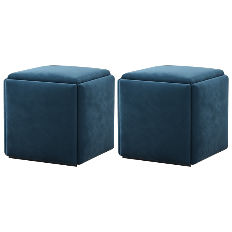 Modern Square Pouf Chair Plain Velvet with Storage Chair Ottoman