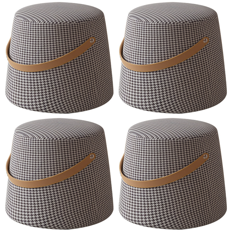 Stylish Round Ottoman Pure Color Faux Leather Water Resistant Standard Ottoman