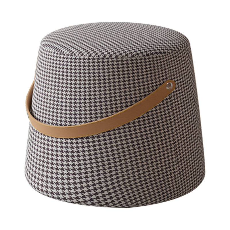 Stylish Round Ottoman Pure Color Faux Leather Water Resistant Standard Ottoman