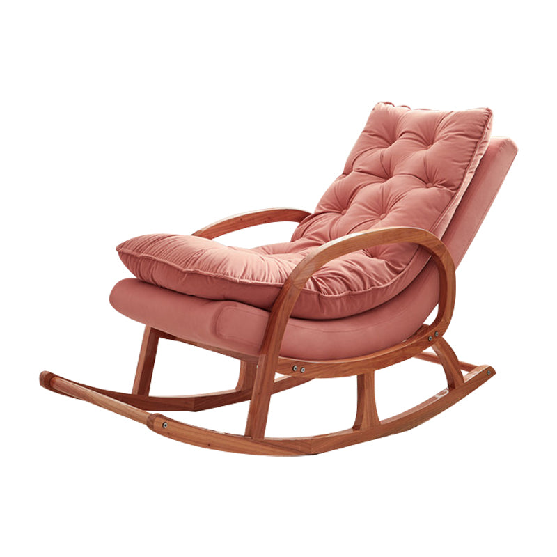 Living Room Rocking Chair Fabric Tufted Removable Cushions Solid Modern Rocking Chair